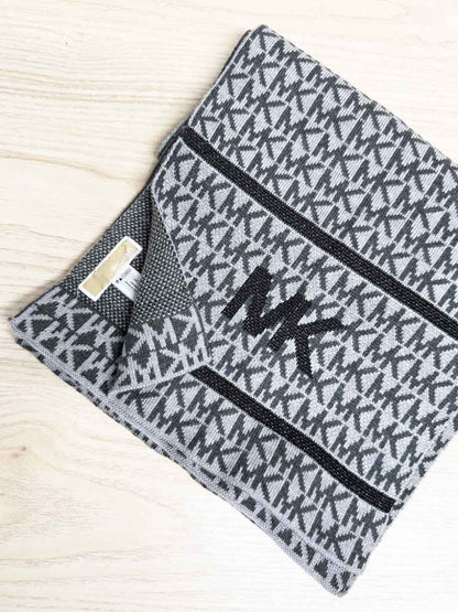 michael kors metallic detail monogram knit scarf - good market thrift store