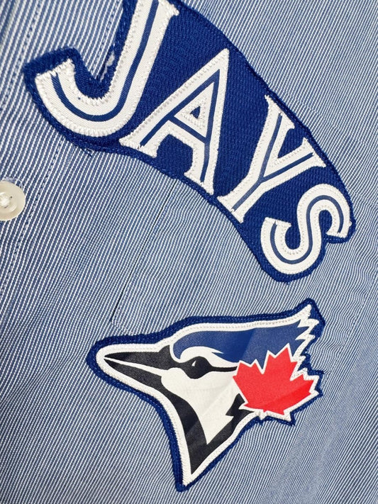 michael kors x the blue jays sporty prep cropped shirt | rework - good market thrift store