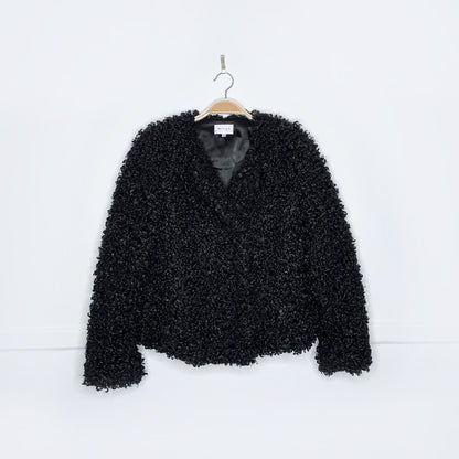 milly faux fur persian lamb short coat