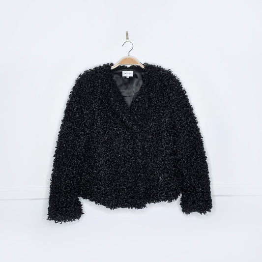 milly faux fur persian lamb short coat