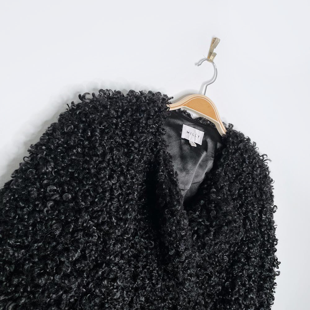 milly faux fur persian lamb short coat