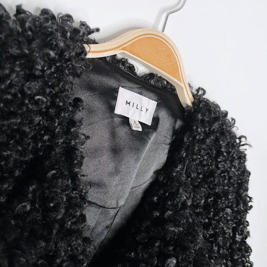 milly faux fur persian lamb short coat