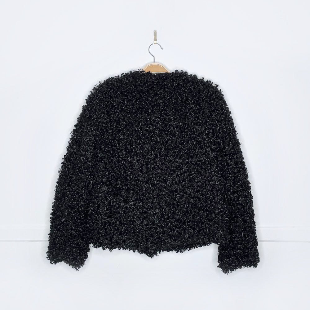 milly faux fur persian lamb short coat