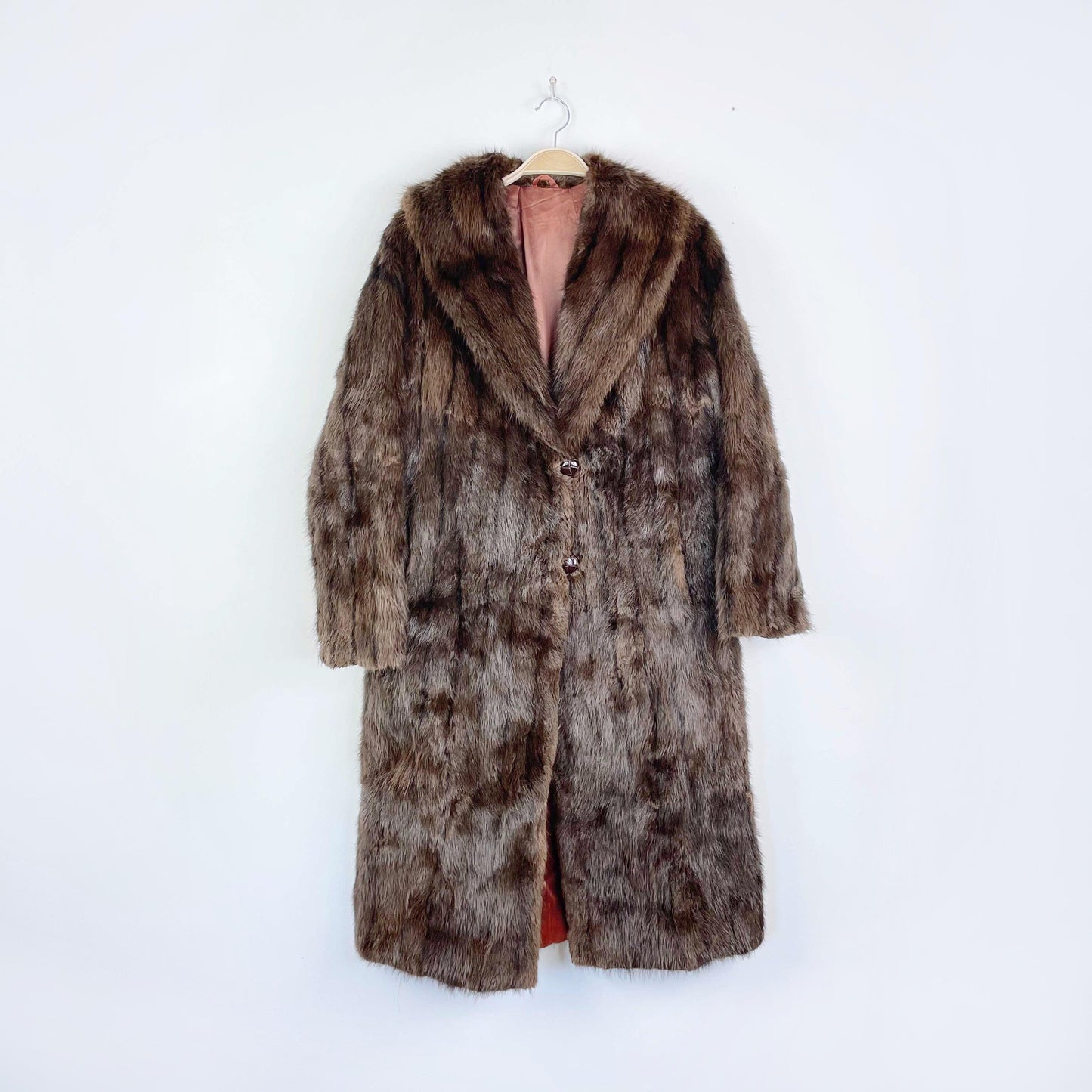 vintage long brown mink fur coat