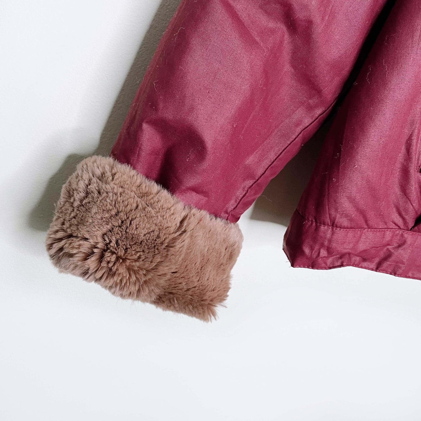 vintage mink lined bomber toggle jacket - size small