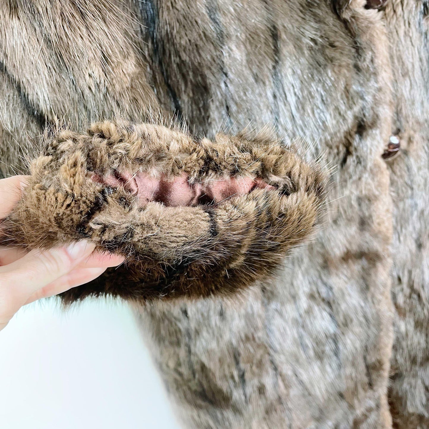 vintage long brown mink fur coat