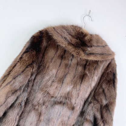 vintage long brown mink fur coat