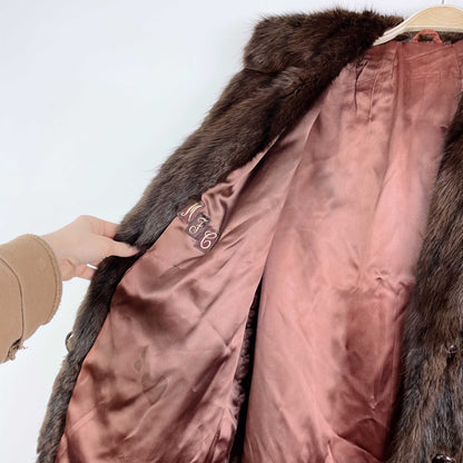 vintage long brown mink fur coat