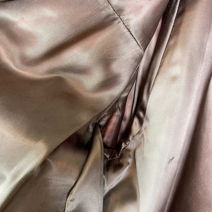 vintage brown shaved mink long coat with mink collar - size medium