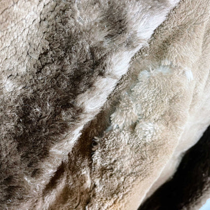 vintage brown shaved mink long coat with mink collar - size medium