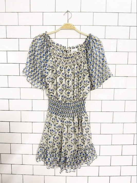misa los angeles severine floral chiffon mini dress | made in USA - good market thrift store