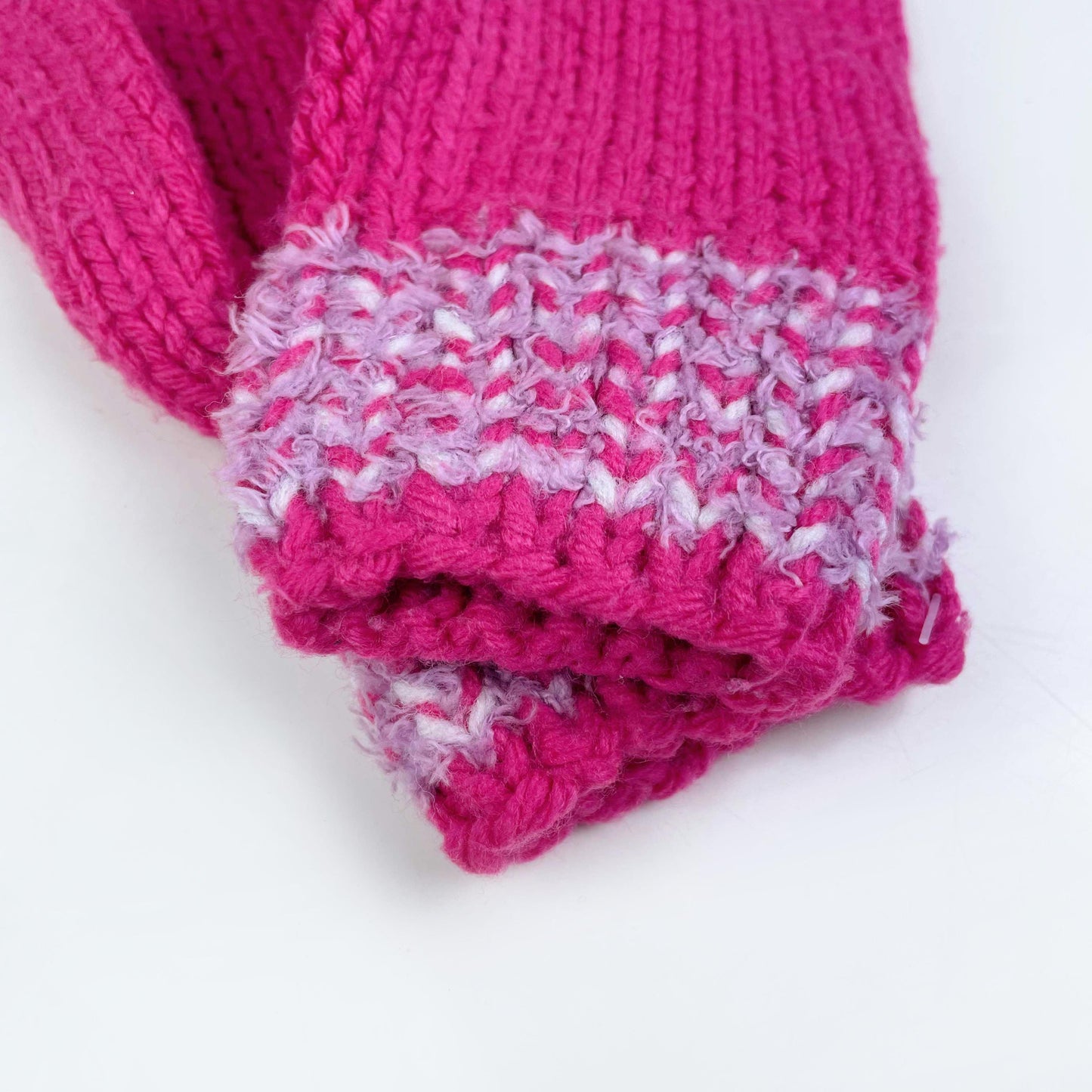 handknit pink mittens - one size