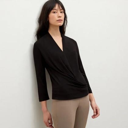 mm lafleur deneuve faux wrap top