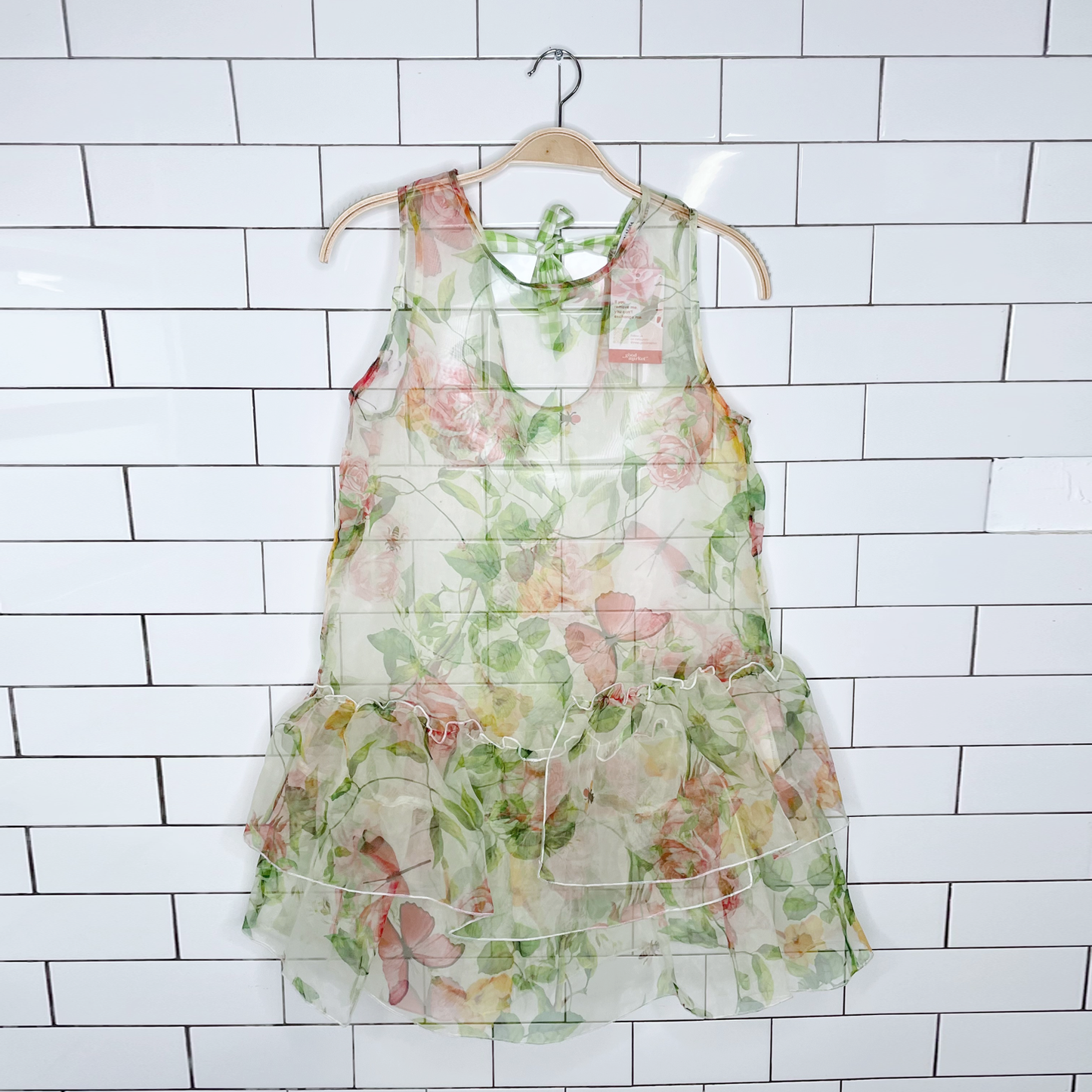 monnalisa floral tule chiffon dress - size 12