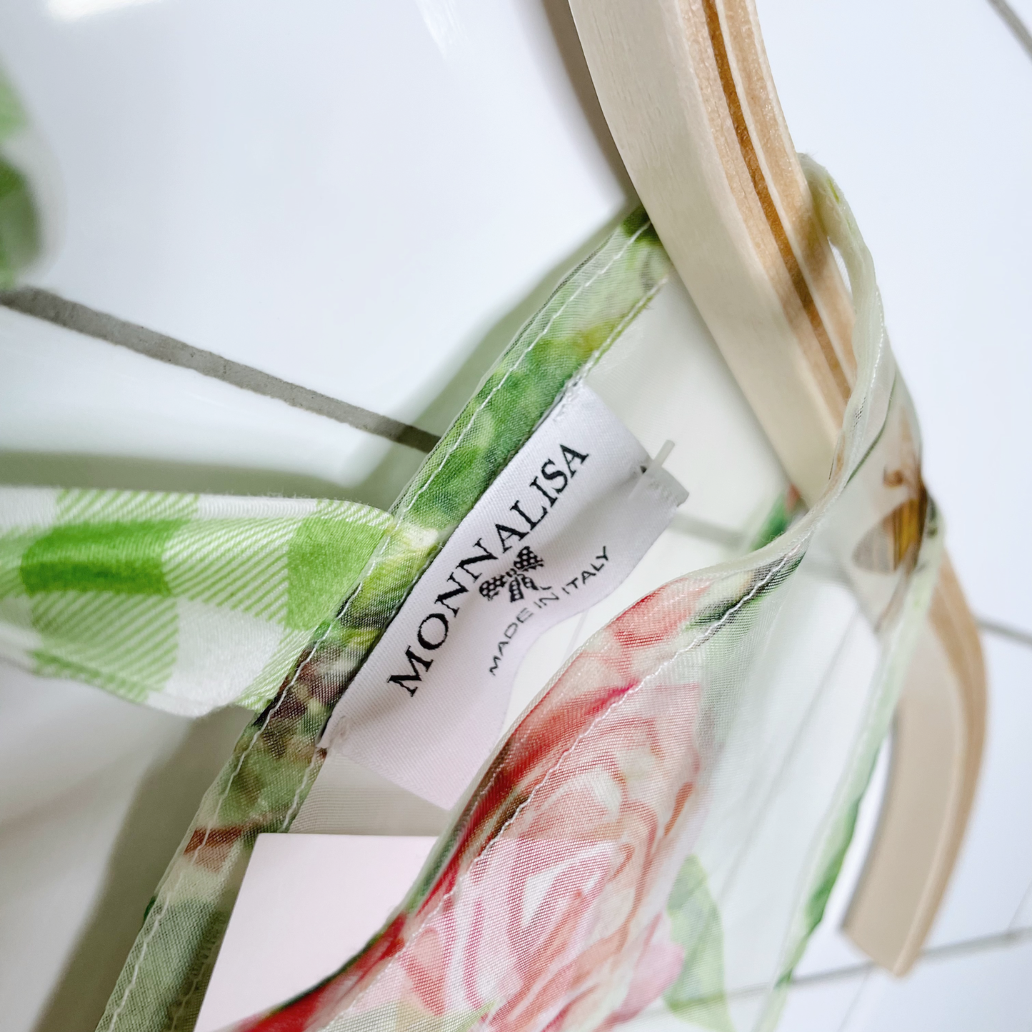 monnalisa floral tule chiffon dress - size 12