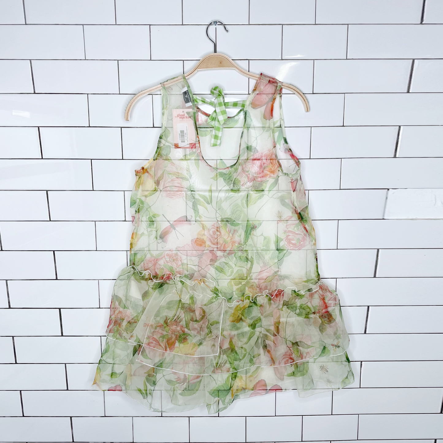 monnalisa floral tule chiffon dress - size 12