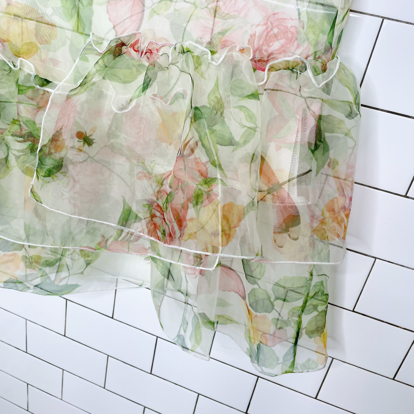 monnalisa floral tule chiffon dress - size 12