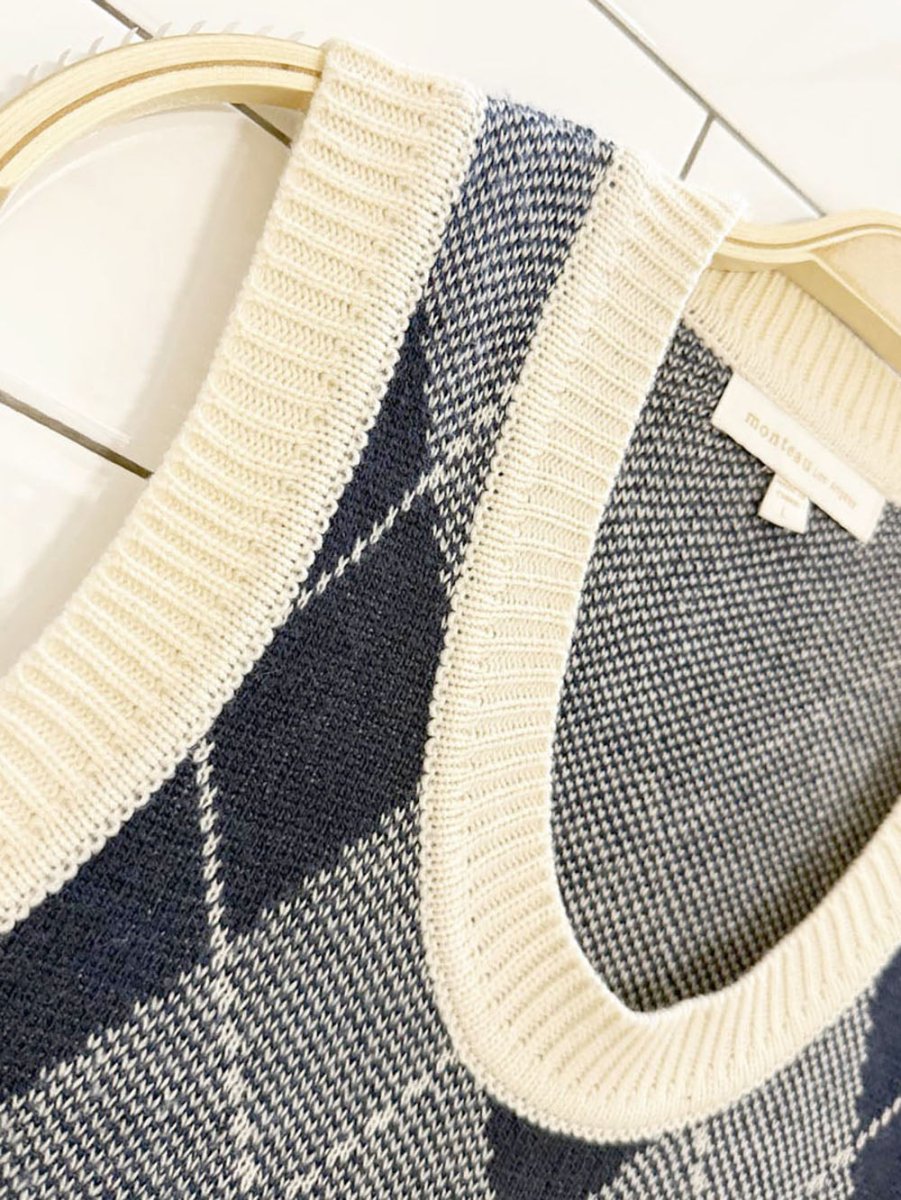 monteau los angeles argyle knit vest | urban outfitters - good market thrift store