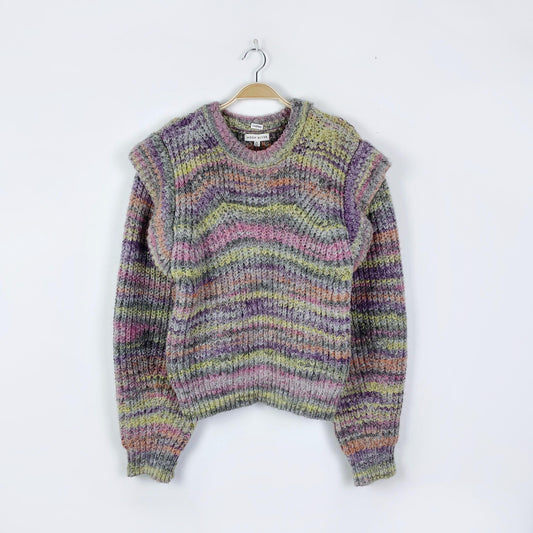 moon river strong shoulder multi sweater - size medium
