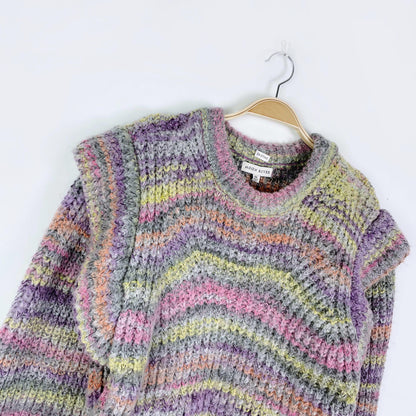 moon river strong shoulder multi sweater - size medium