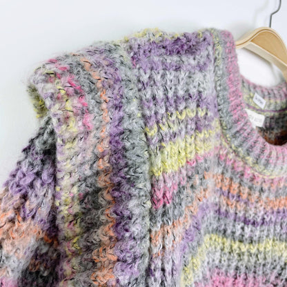 moon river strong shoulder multi sweater - size medium