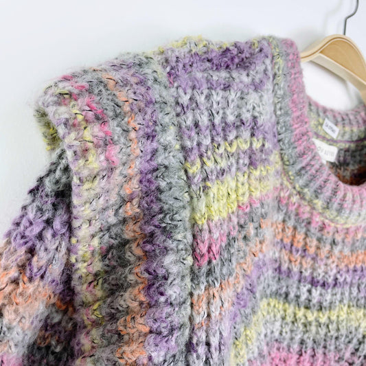 moon river strong shoulder multi sweater - size medium