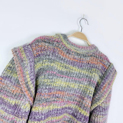 moon river strong shoulder multi sweater - size medium