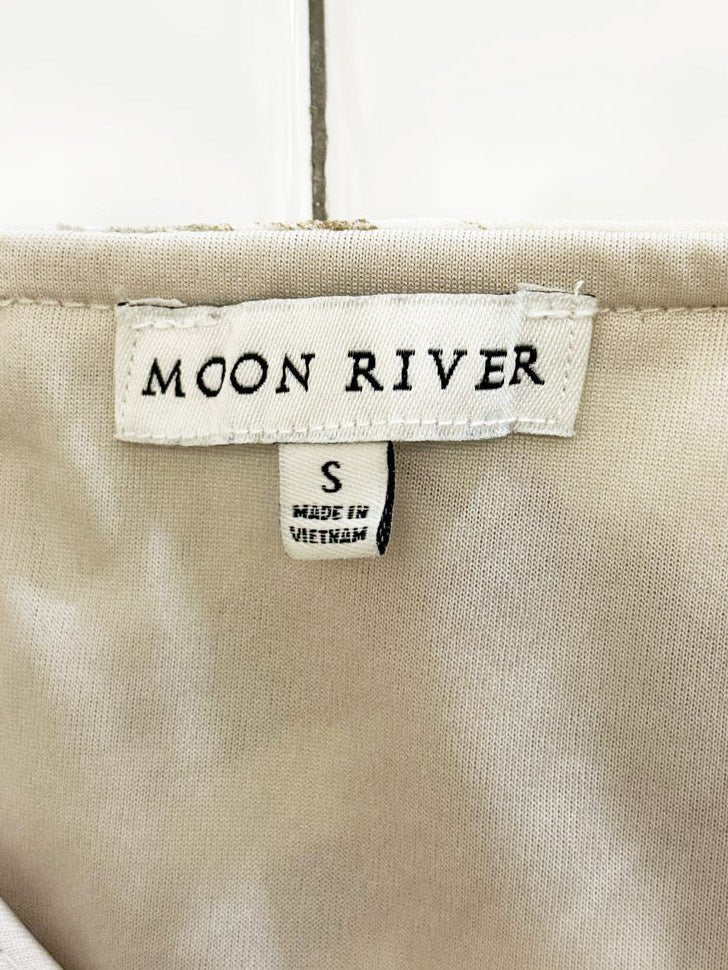 moon river marble ruffle layered midi dress - good market thrift store