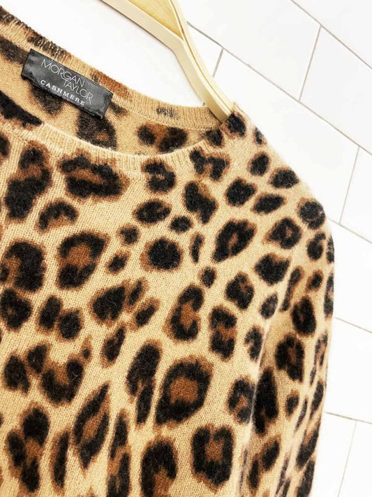 morgan taylor 100% cashmere animal print sweater - good market thrift store