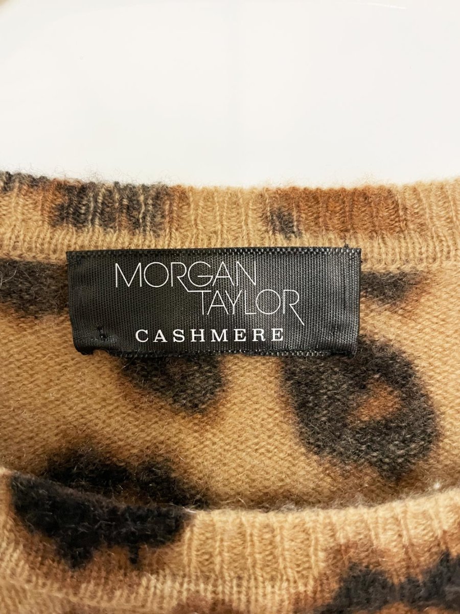 morgan taylor 100% cashmere animal print sweater - good market thrift store