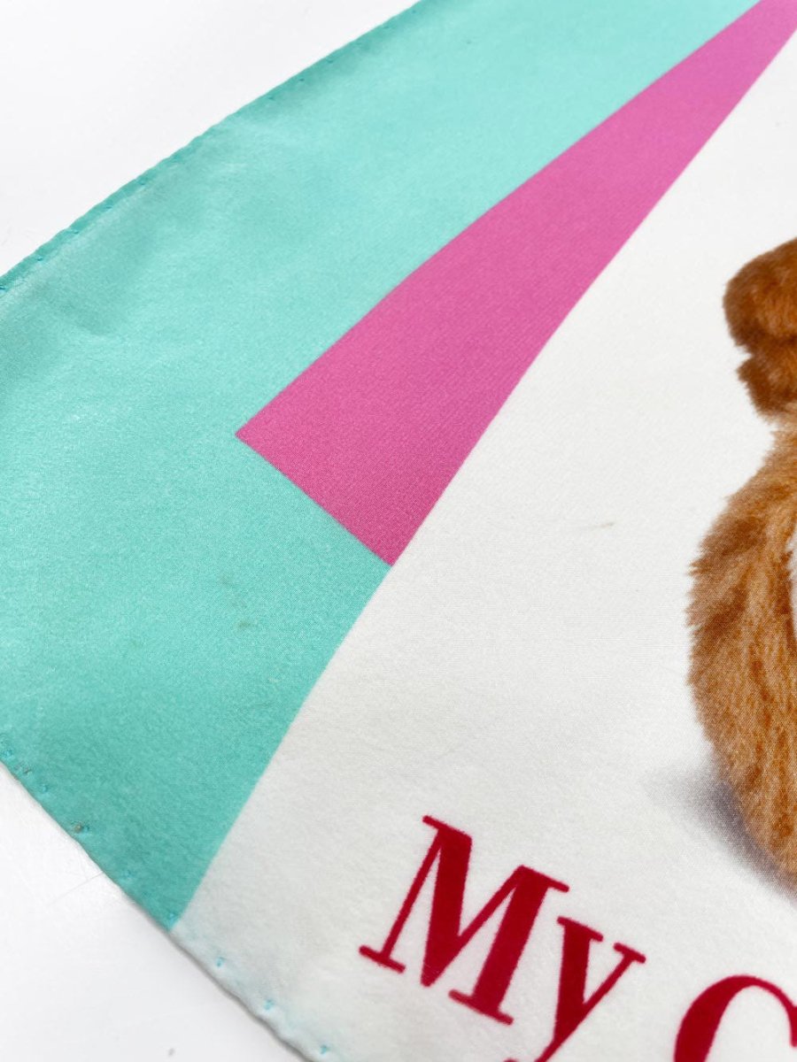 moschino 100% silk teddy square scarf - good market thrift store