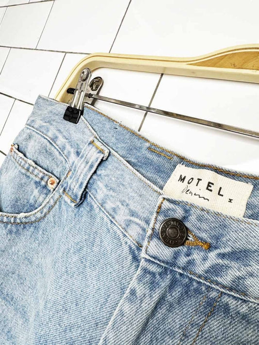 motel rocks skater long denim shorts - good market thrift store