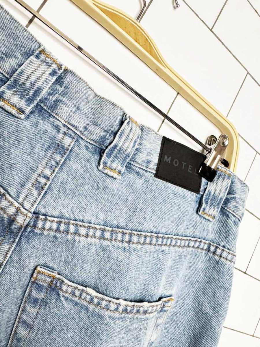 motel rocks skater long denim shorts - good market thrift store