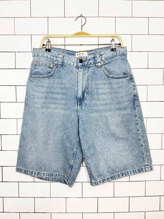 motel rocks skater long denim shorts - good market thrift store