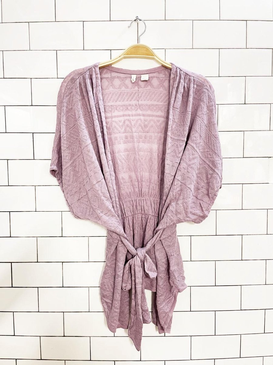 moth sleeveless pointelle knit tie waist summer sweater | athropologie - good market thrift store