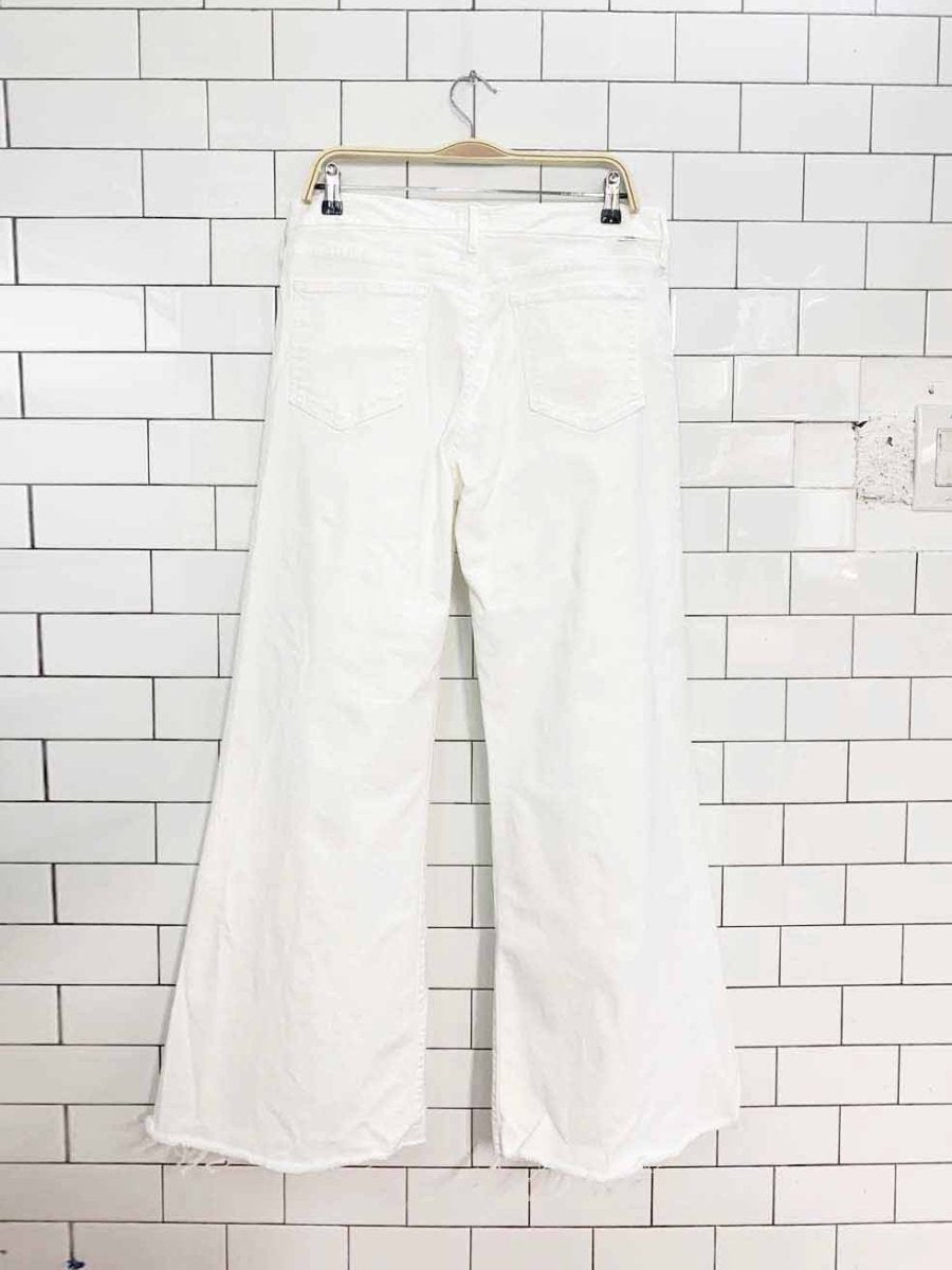 mother wide leg raw hem jeans | made in usa - good market thrift store