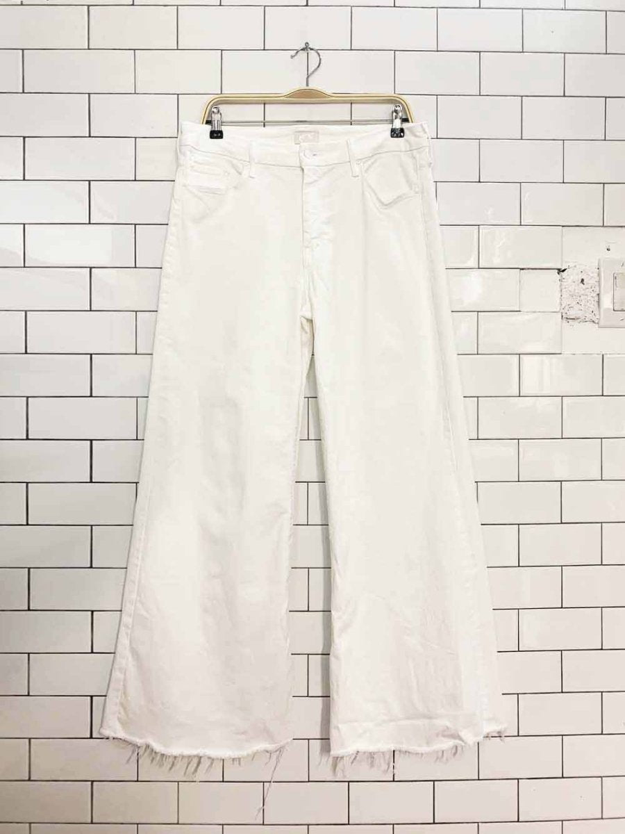 mother wide leg raw hem jeans | made in usa - good market thrift store