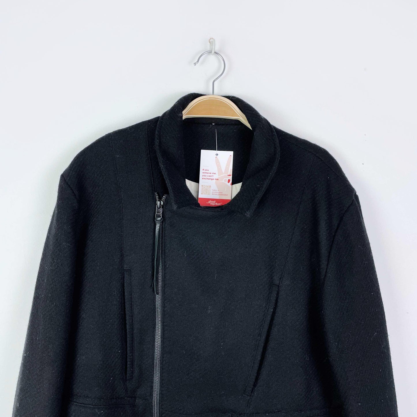 professor e f/w '19 wool asymmetrical zip moto jacket - size 50 EU