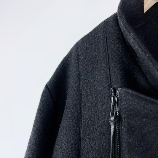 professor e f/w '19 wool asymmetrical zip moto jacket - size 50 EU