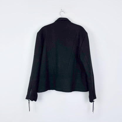 professor e f/w '19 wool asymmetrical zip moto jacket - size 50 EU