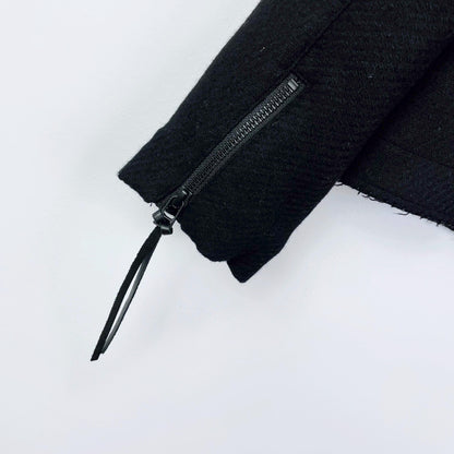 professor e f/w '19 wool asymmetrical zip moto jacket - size 50 EU