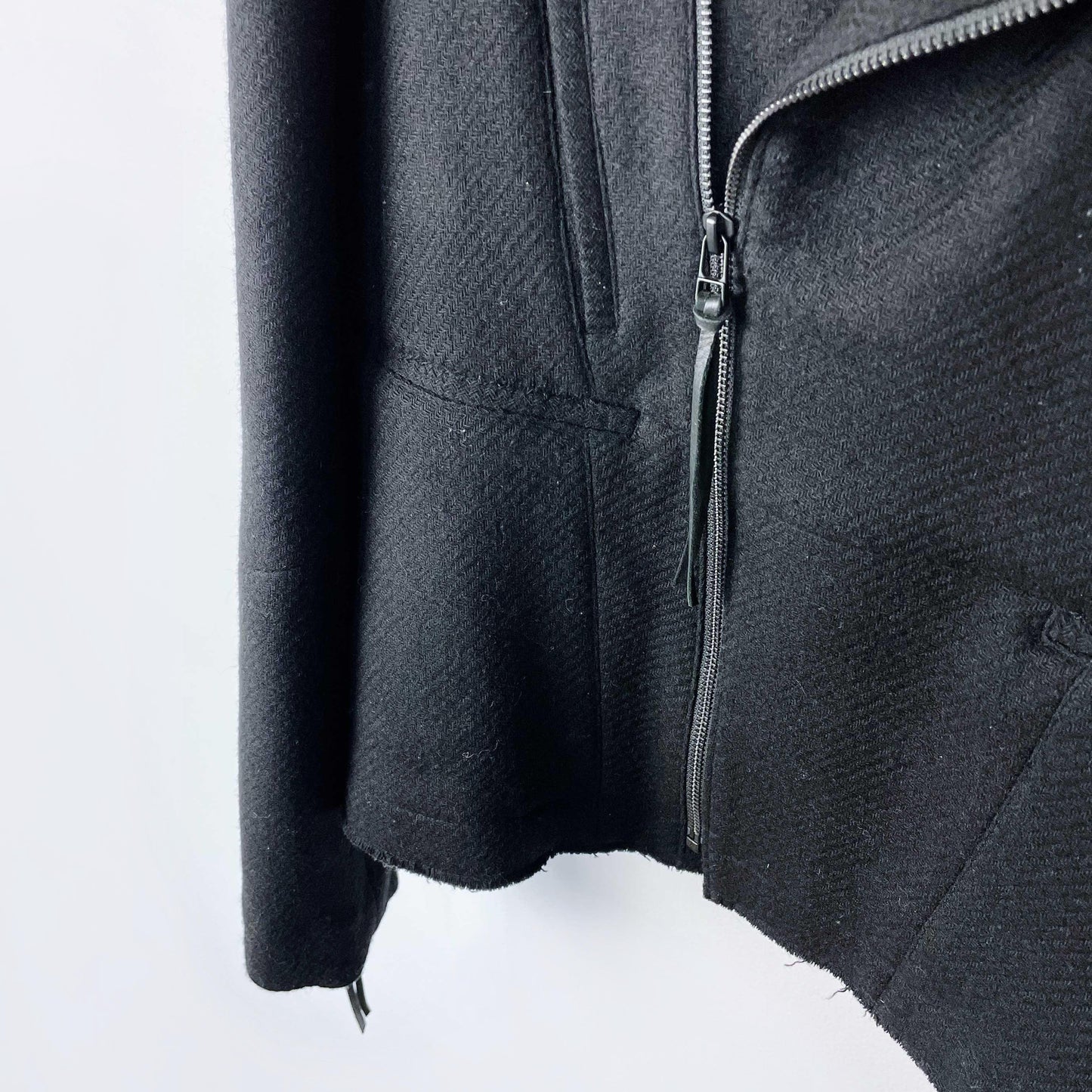 professor e f/w '19 wool asymmetrical zip moto jacket - size 50 EU