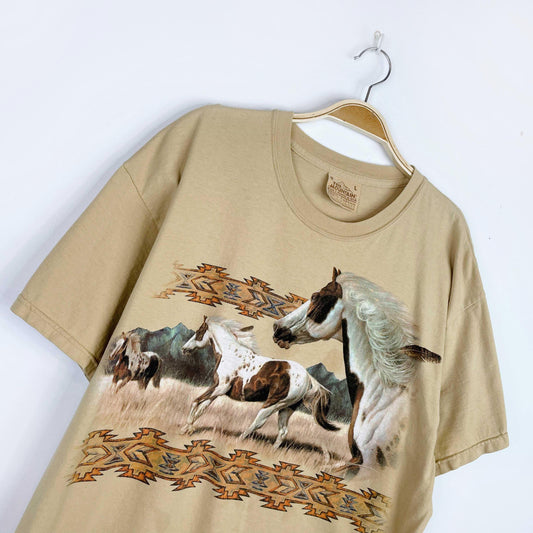 vintage 00s the mountain wild horses graphic tee - size large