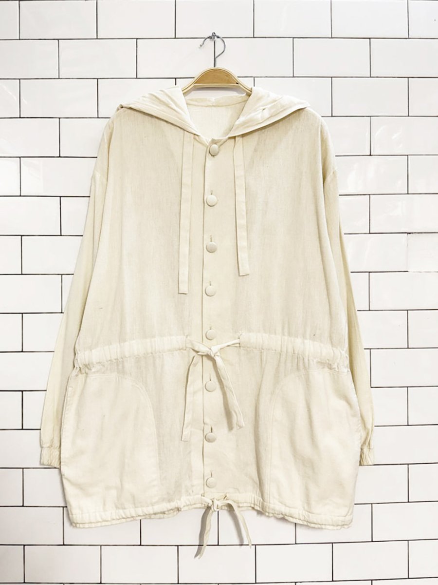 mountain folk handmade hooded drawstring waist light jacket - good market thrift store