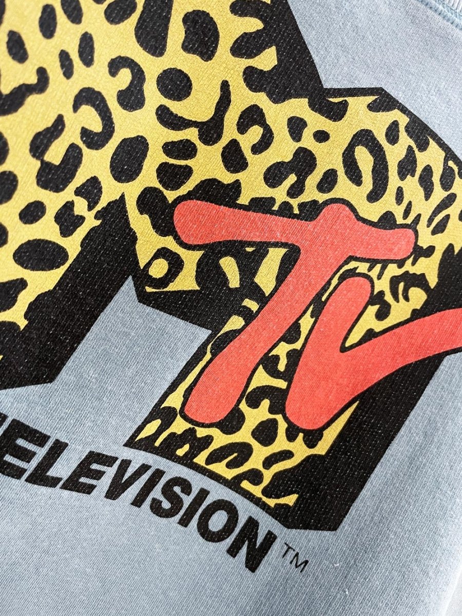 mtv animal print graphic boxy cropped sweatshirt - good market thrift store