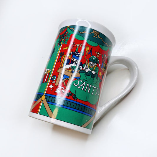 vintage 90s santa holiday mug