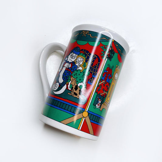 vintage 90s santa holiday mug