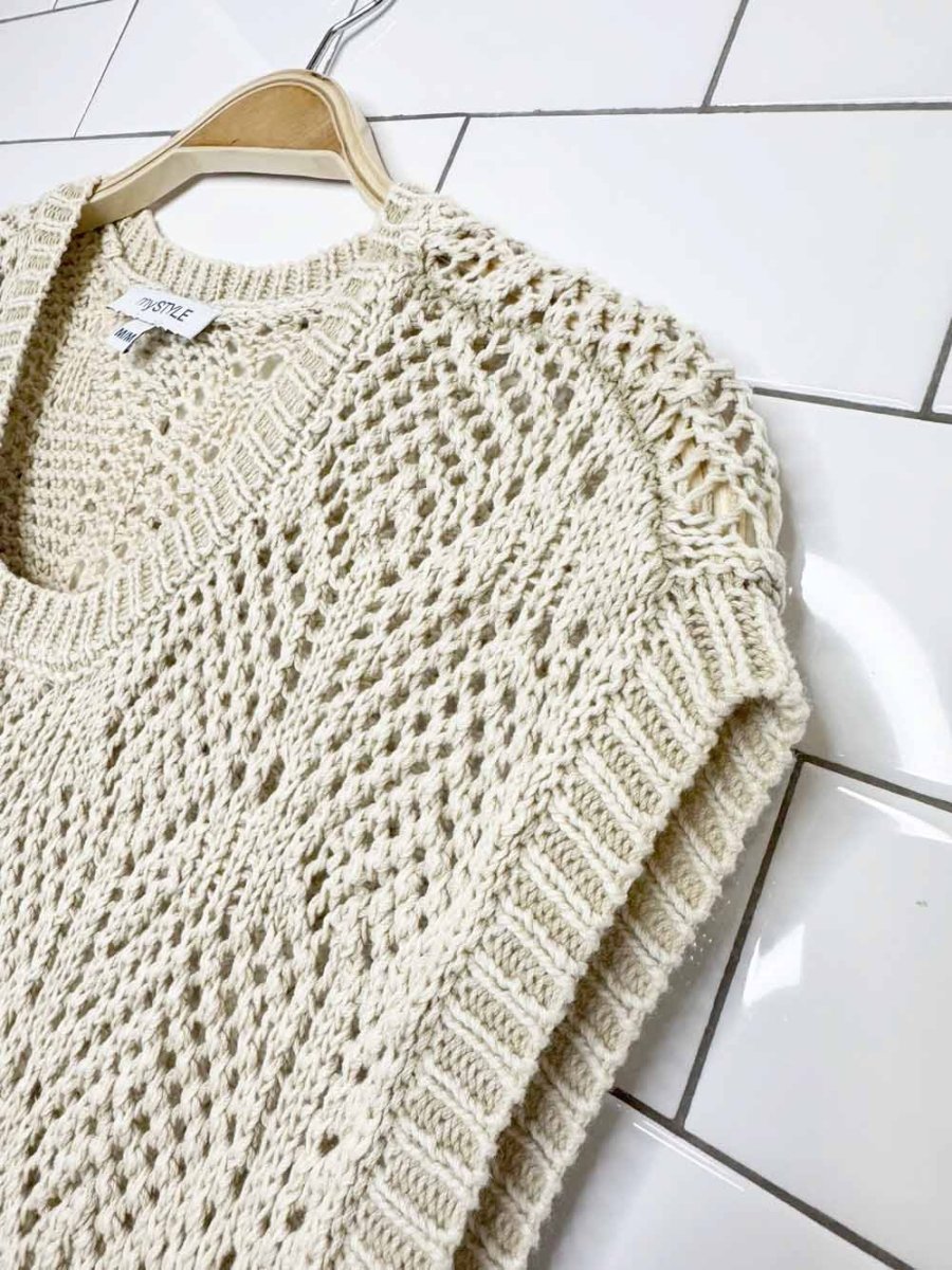 mystyle crochet knit sleeveless top - good market thrift store