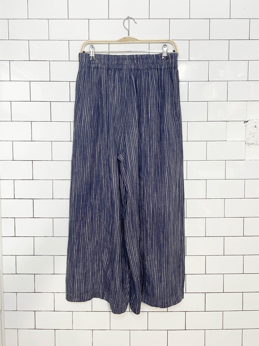 naif montreal 100% linen pinstripe wide leg pants - good market thrift store