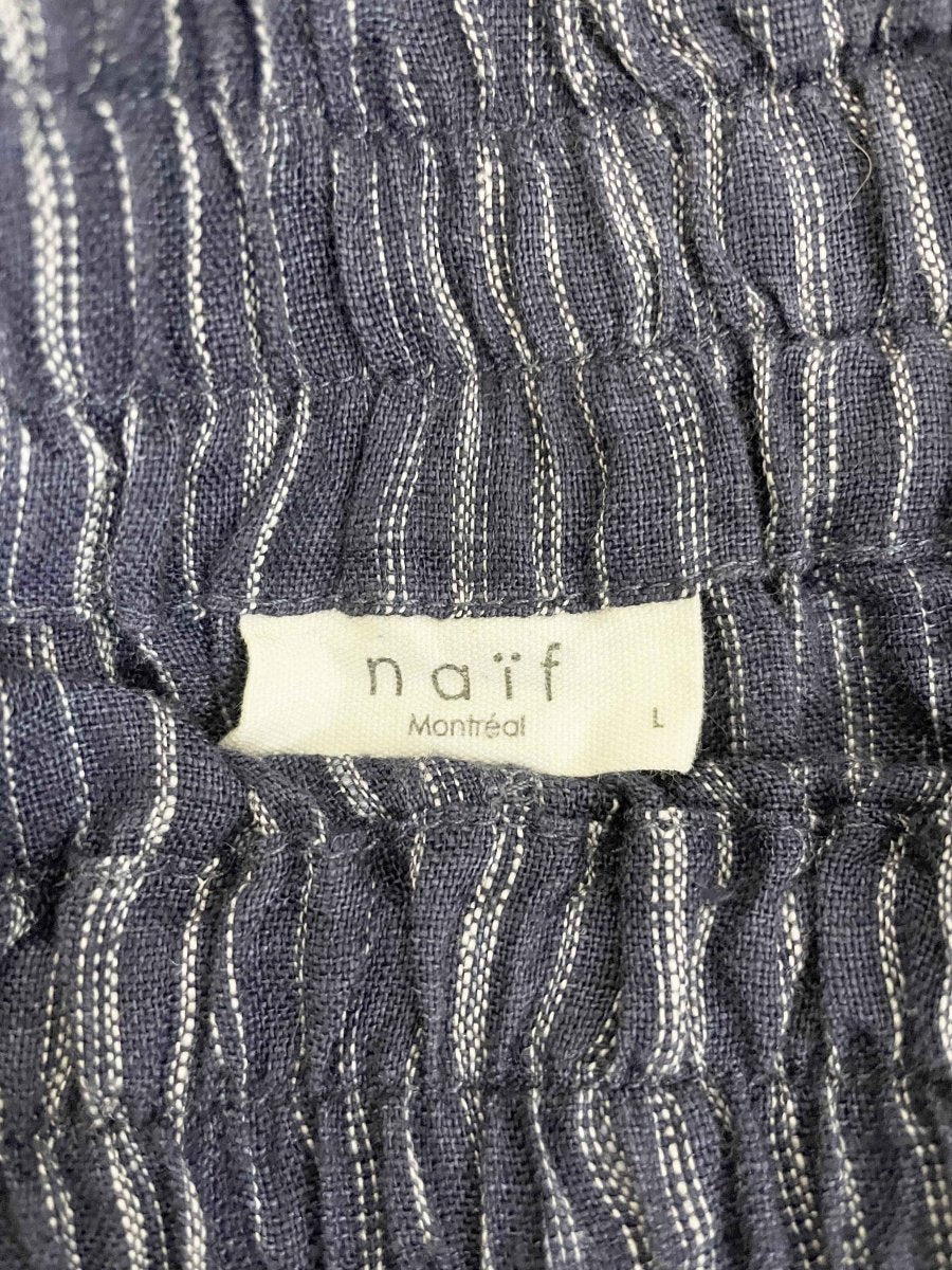 naif montreal 100% linen pinstripe wide leg pants - good market thrift store